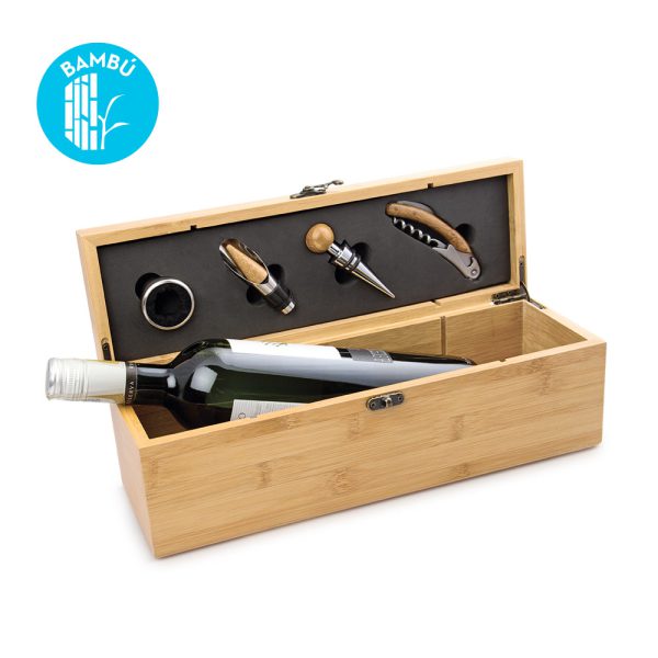 Caja de Bambú para una Botella Caja de Bambú para una Botella