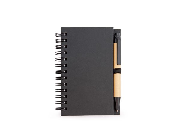 Cuaderno Ecológico Doble "O" con Bolígrafo - Negro Cuaderno Ecológico Doble "O" con Bolígrafo - Negro