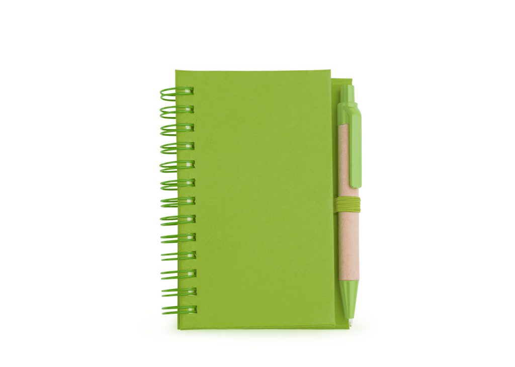 Cuaderno Ecológico Doble "O" con Bolígrafo - Verde Limón